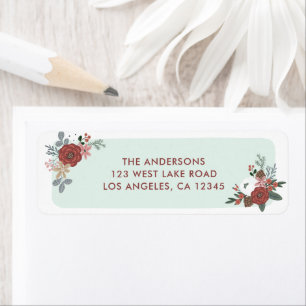 Christmas Holiday Bouquet Return Address Label
