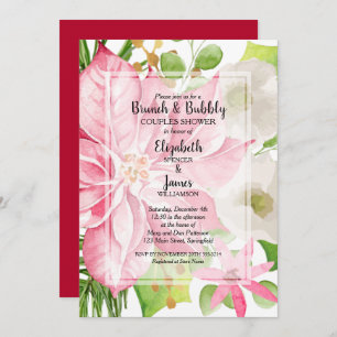 Christmas Holiday Brunch and Bubbly Couples Shower Invitation