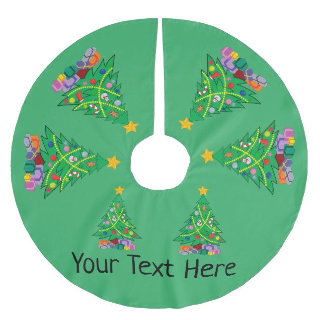 Christmas Holiday Brushed Polyester Tree Skirt (Front)