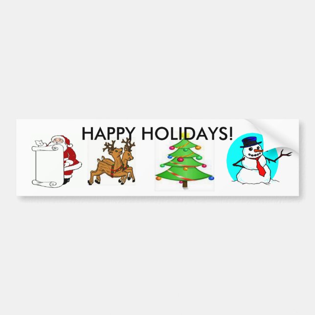 Christmas Holiday Bumper Sticker (Front)