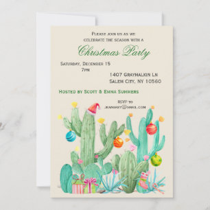 Christmas Holiday Cactus Desert Southwest Invitation
