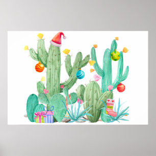 Christmas Holiday Cactus Desert Southwest Print