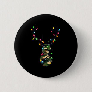 Christmas Holiday Camo Deer Hunting Reindeer Xmas 6 Cm Round Badge