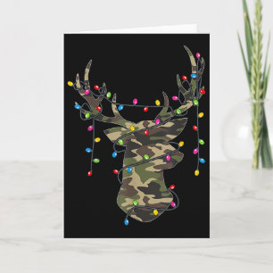 Christmas Holiday Camo Hunting Reindeer Deer Xmas Card
