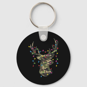 Christmas Holiday Camo Hunting Reindeer Deer Xmas Key Ring