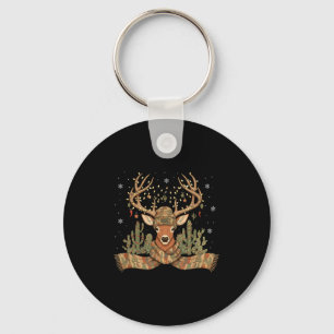 Christmas Holiday Camo Hunting Reindeer Deer Xmas  Key Ring
