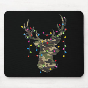 Christmas Holiday Camo Hunting Reindeer Deer Xmas Mouse Pad