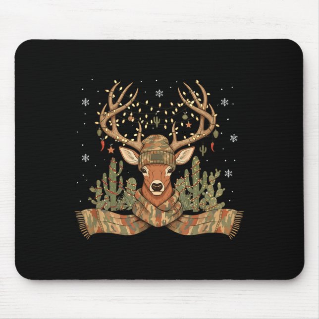 Christmas Holiday Camo Hunting Reindeer Deer Xmas  Mouse Pad (Front)