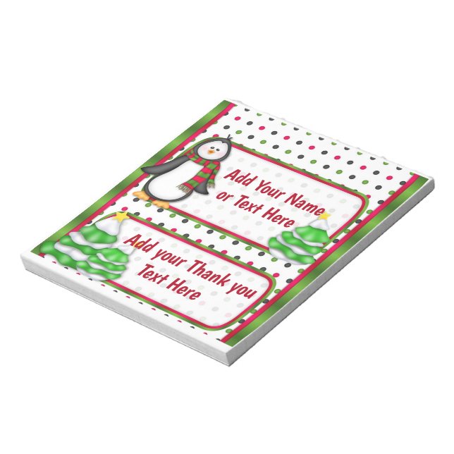 Christmas Holiday Candy Bar Wrappers Party Favours Notepad (Rotated)