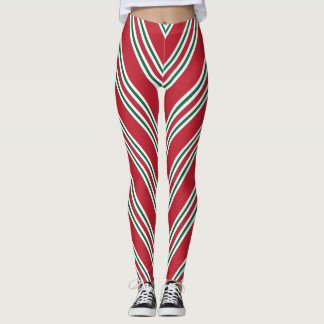Christmas Holiday Candy Cane Striped Leggings
