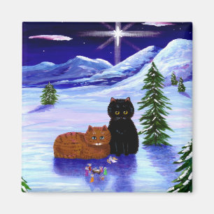 Christmas Holiday Cat Mouse Christian Magnet