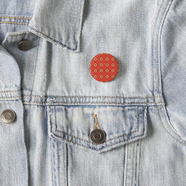 Christmas Holiday Charm Pattern 01 -  3 Cm Round Badge (In Situ)