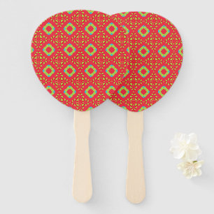 Christmas Holiday Charm Pattern 01 -  Hand Fan
