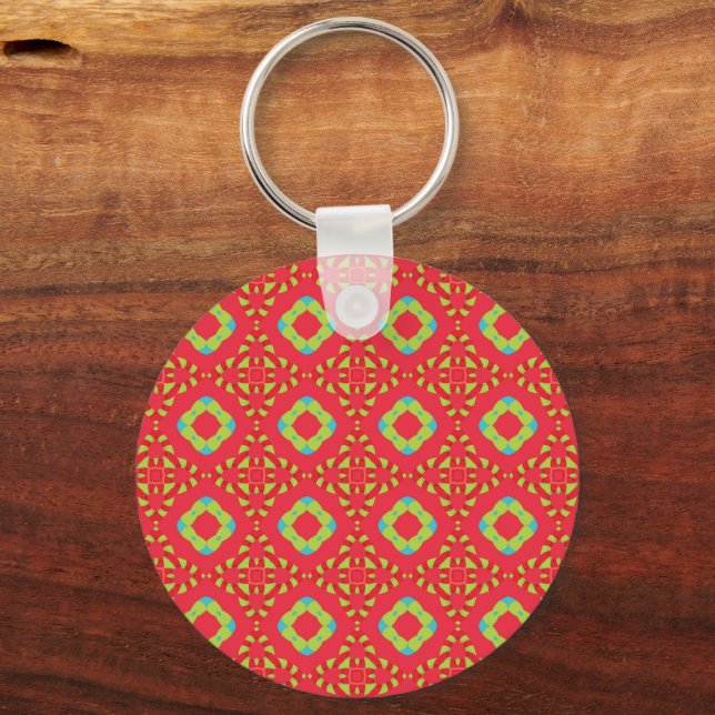 Christmas Holiday Charm Pattern 01 -  Key Ring (Back)