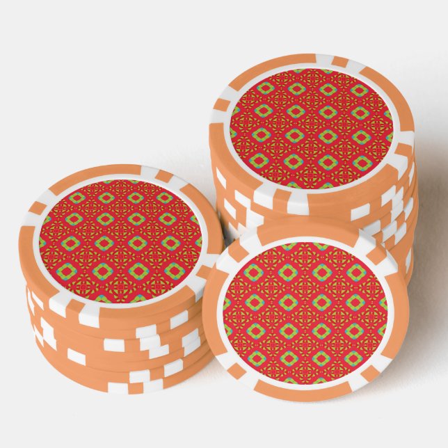 Christmas Holiday Charm Pattern 01 -  Poker Chips (Stack)
