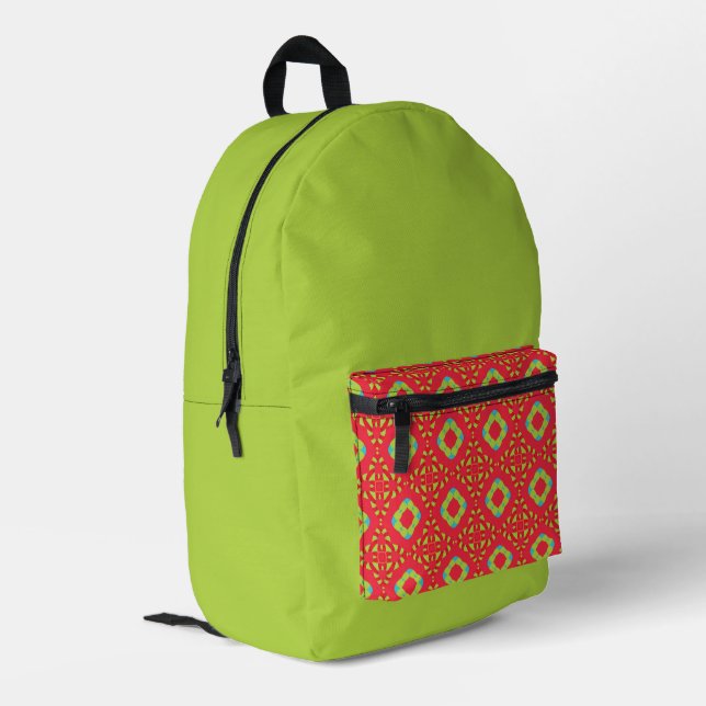 Christmas Holiday Charm Pattern 01 -  Printed Backpack (Back Corner Left)