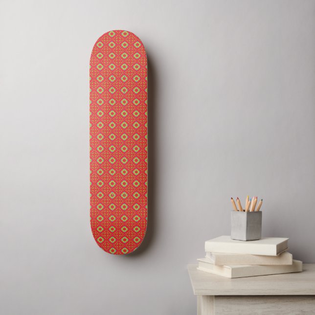 Christmas Holiday Charm Pattern 01 -  Skateboard (Wall Art)