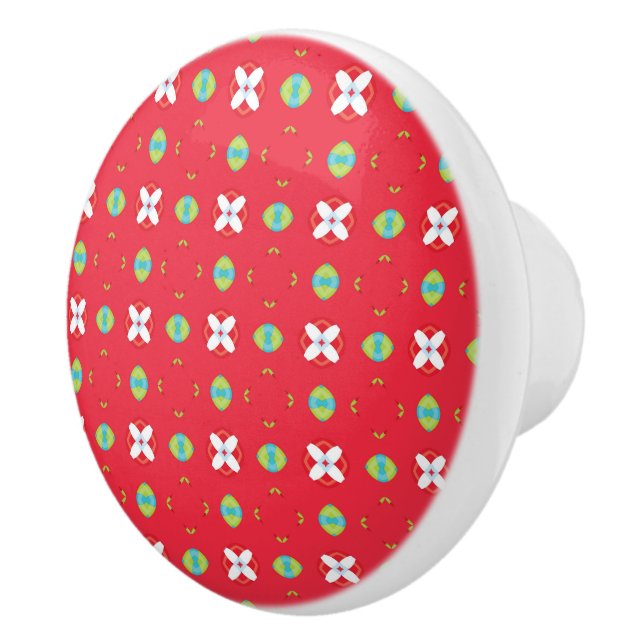 Christmas Holiday Charm Pattern 02 -  Ceramic Knob (Right)