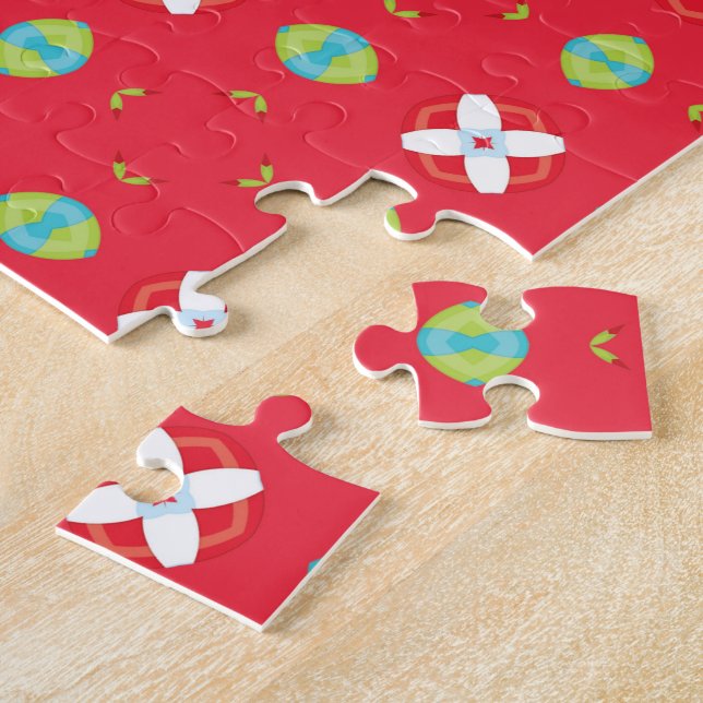 Christmas Holiday Charm Pattern 02 -  Jigsaw Puzzle (Side)