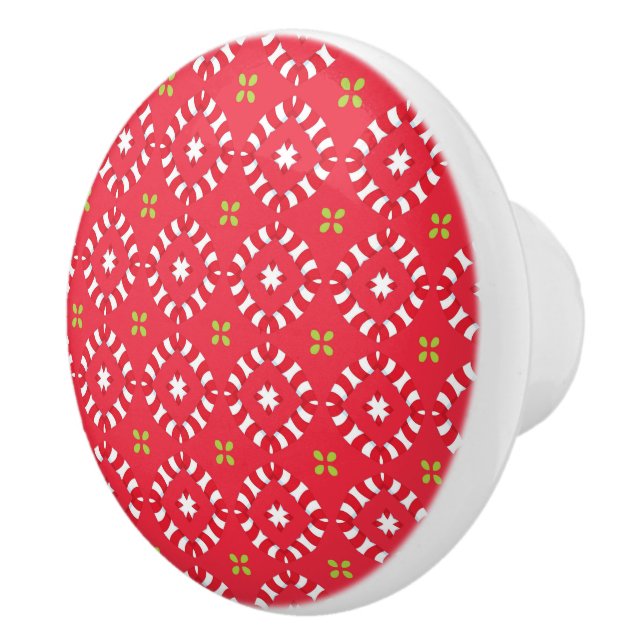 Christmas Holiday Charm Pattern 04 -  Ceramic Knob (Right)