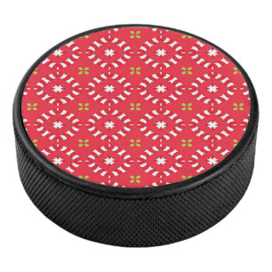 Christmas Holiday Charm Pattern 04 -  Hockey Puck