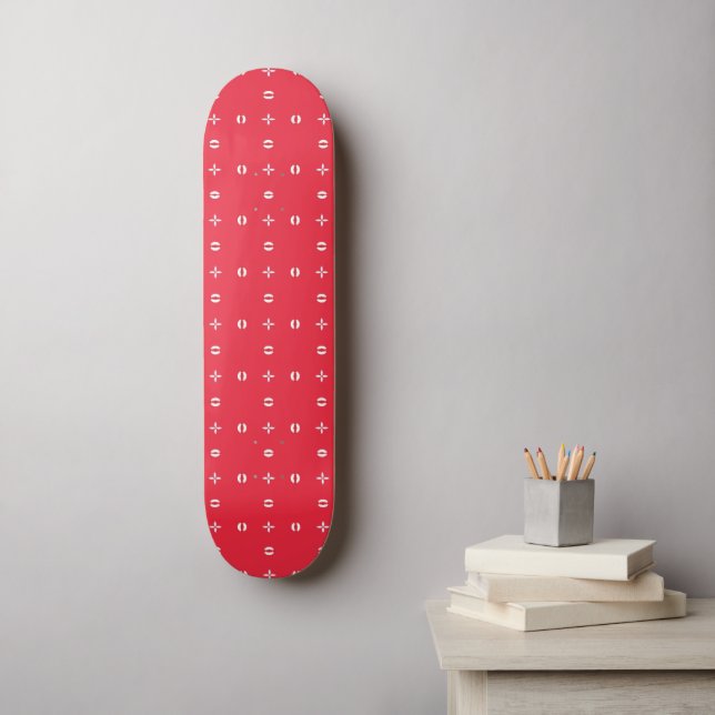 Christmas Holiday Charm Pattern 09 -  Skateboard (Wall Art)