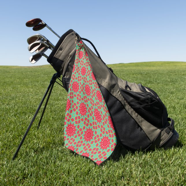Christmas Holiday Charm Pattern  Golf Towel (Green)