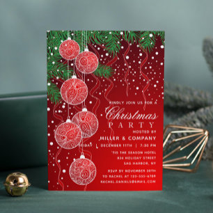 Christmas Holiday Chic Corporate Party Invitations