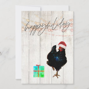 Christmas Holiday Chicken Rooster Fun Greeting