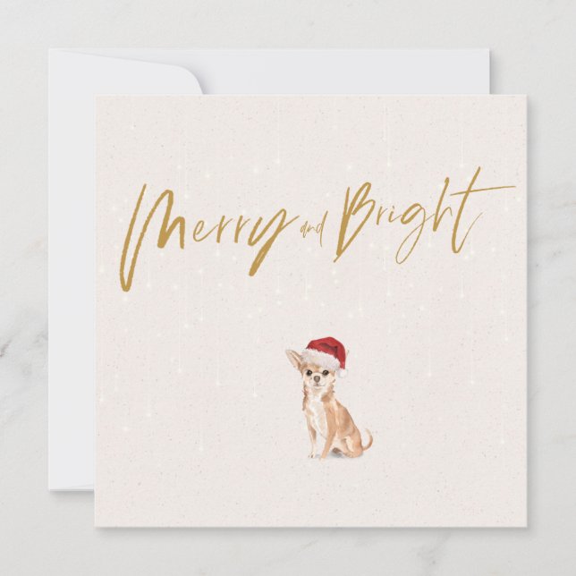Christmas Holiday  Chihuahua Dog Merry Greeting (Front)