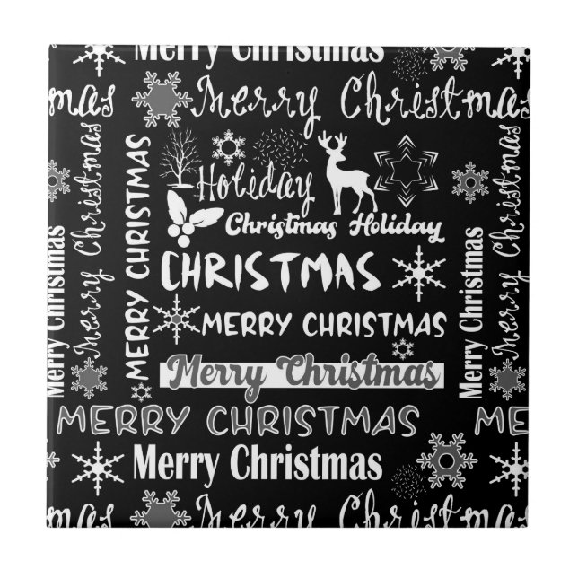 Christmas holiday, Christmas pattern  Ceramic Tile (Front)