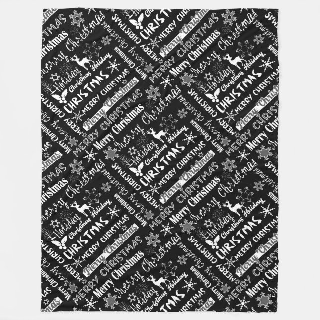 Christmas holiday, Christmas pattern  Fleece Blanket (Front)