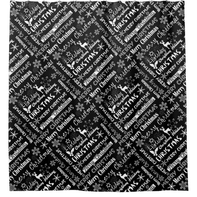 Christmas holiday, Christmas pattern  Shower Curtain (Front)