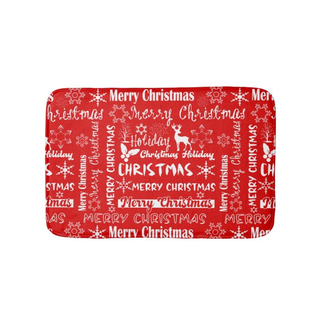 Christmas holiday, Christmas pattern, winter  Bath Mat (Front)