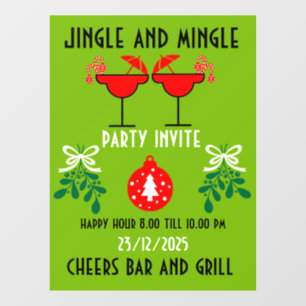 Christmas Holiday Cocktail Drinks Party Invite