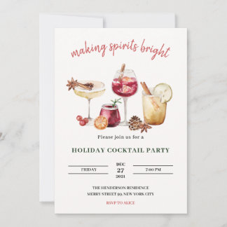 Christmas Holiday Cocktail Party Invitation