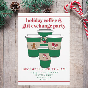 Christmas Holiday Coffee & Gift Exchange  Invitation