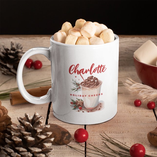 Christmas Holiday Coffee Mingle Party Two-Tone Coffee Mug (Creator Uploaded)
