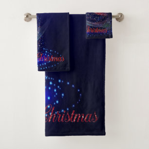 Christmas Holiday-Colourful Christmas Tree Bath Towel Set