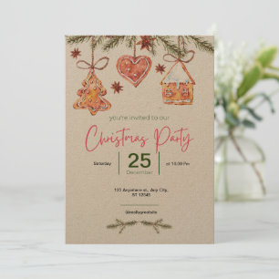 christmas Holiday Company Business Family Pink  Invitation
