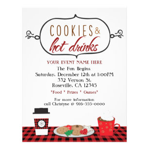 Christmas Holiday Cookies & Hot Drinks Event Flyer