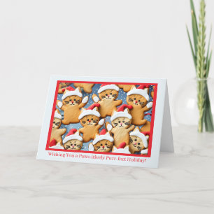Christmas Holiday Cookies with Gingerbread Cats Card