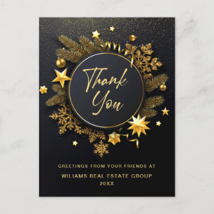Christmas Holiday Corporate Thank You Postcard