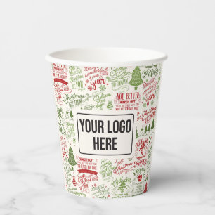 Christmas Holiday Custom Business Logo Paper Cups