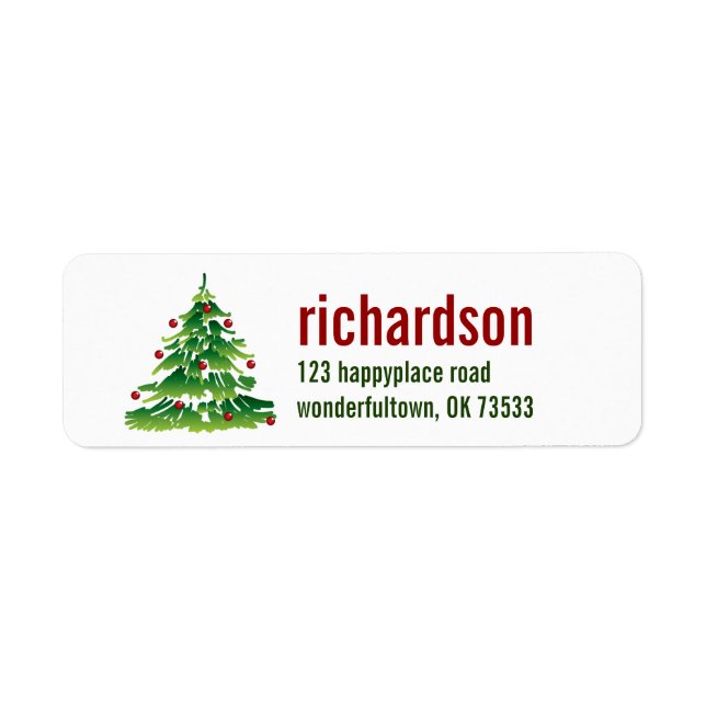 Christmas Holiday Custom Return Address Label (Front)