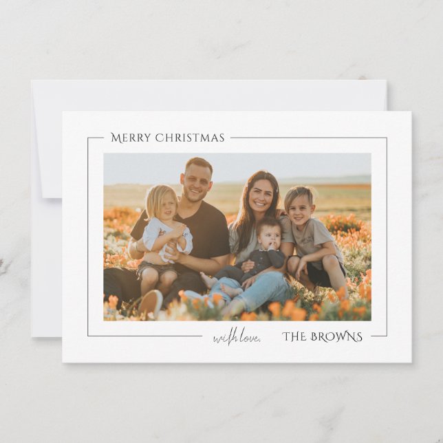 Christmas Holiday Customisable Family Photo Card (Front)