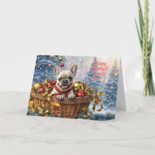 Christmas Holiday Cute and Funny Frenchie Bulldog Card
