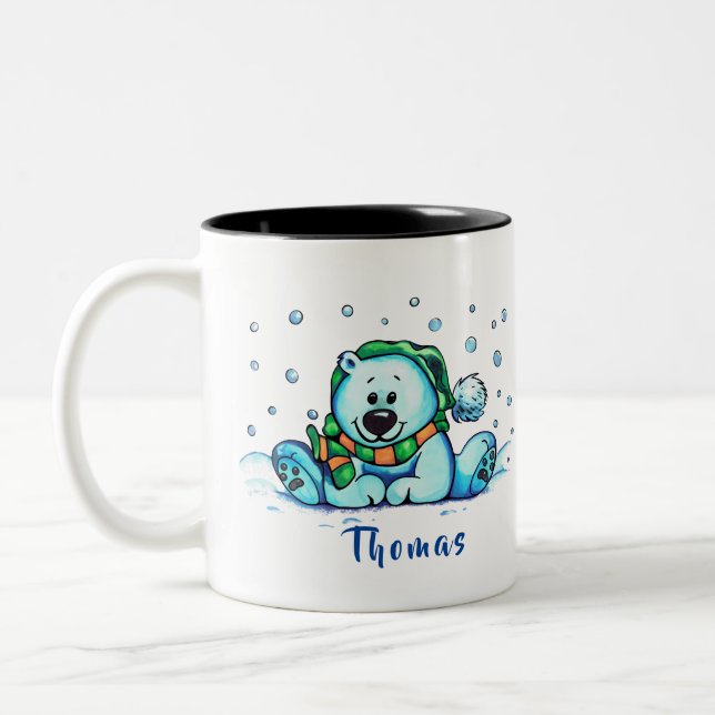 Christmas Holiday Cute Bear Winter Mug (Left)