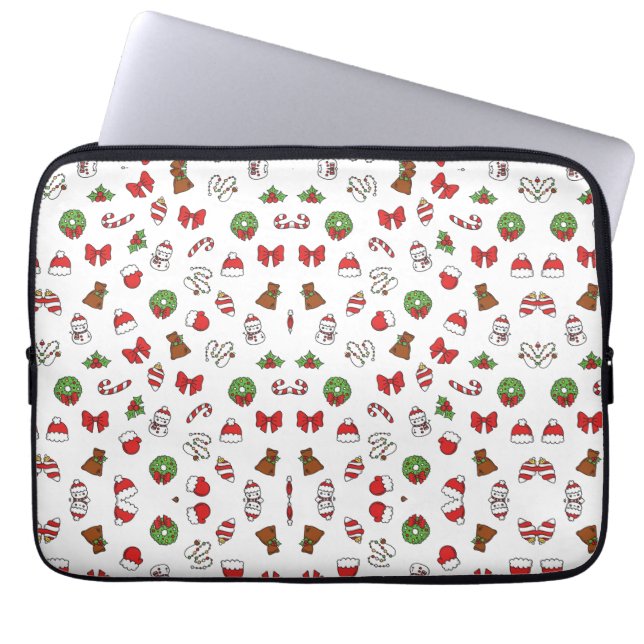 Christmas Holiday Cute Decoration Santa Hat Laptop Sleeve (Front)