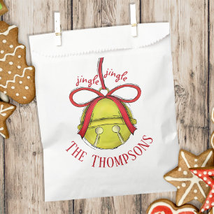 Christmas Holiday Cute Whimsical Jingle Bells Favour Bag